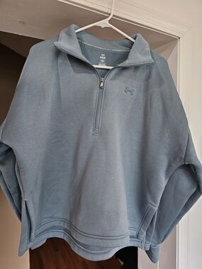 Under Armour Womans Dusty Blue Half-Zip Fleece Pullover